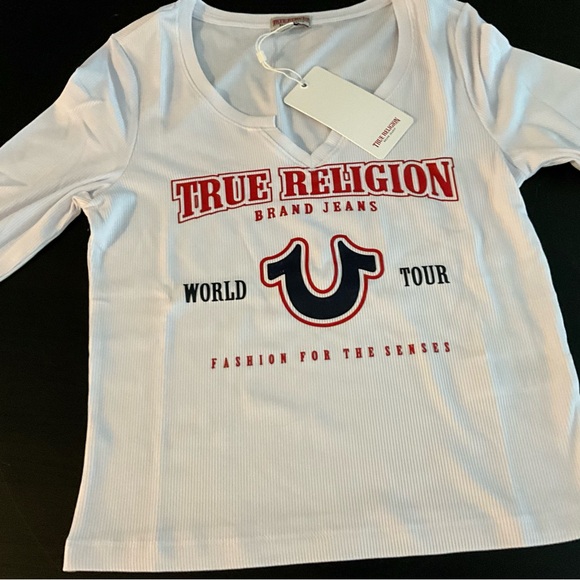 Bad Religion V Neck Notch Black T Shirt Stretch Rib Size Small White ribon - Picture 1 of 5